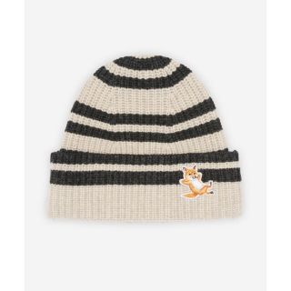 メゾンキツネ(MAISON KITSUNE')のフォックスパッチ　ニット帽　ビーニー　MAISON KITSUNE メゾンキツネ(ニット帽/ビーニー)