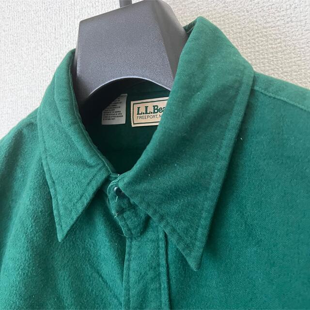 【名作】OLD L.L.Beanシャモアコットンシャツ 16サイズグリーン