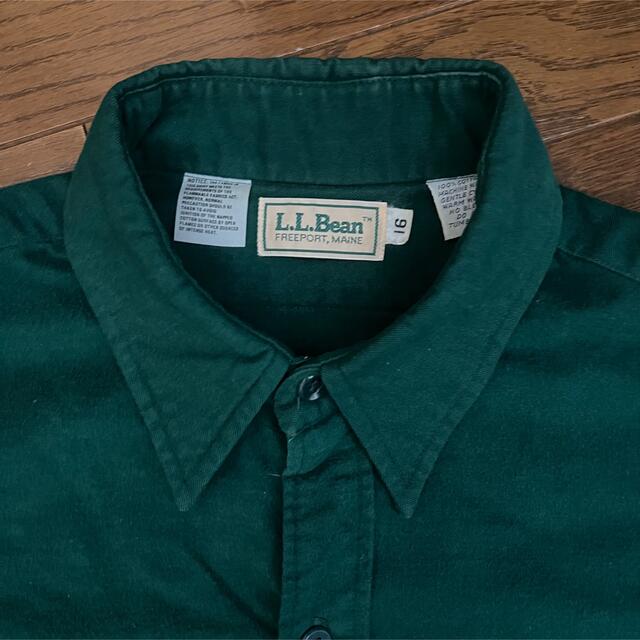【名作】OLD L.L.Beanシャモアコットンシャツ 16サイズグリーン