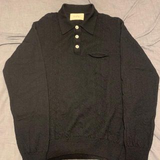 second layer black knit polo