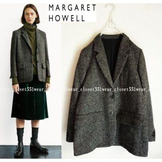 マーガレットハウエル(MARGARET HOWELL)の2018 美品マーガレットハウエル☆ウールツイード パッチポケット ジャケット1(テーラードジャケット)