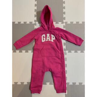 ベビーギャップ(babyGAP)の【新品】baby GAP ロンパース カバーオール/ピンク(size80)(ロンパース)