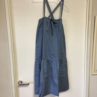 アーペーセー(A.P.C)の美品アーペーセーA.P.C.チェック切り替えティアードキャミソールワンピース(ひざ丈ワンピース)