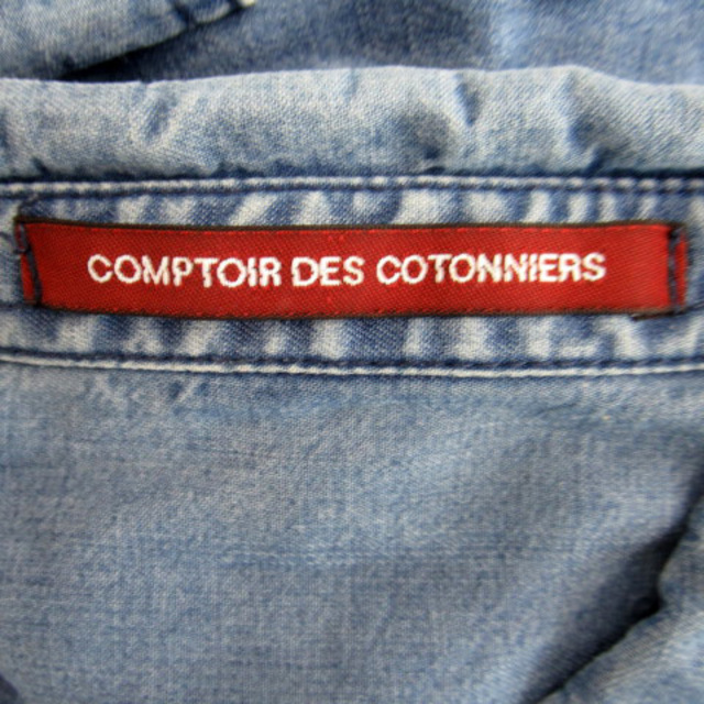 Comptoir des cotonniers(コントワーデコトニエ)のコントワーデコトニエ シャンブレーシャツ ウエスタンシャツ 長袖 無地 9 青 レディースのトップス(シャツ/ブラウス(長袖/七分))の商品写真