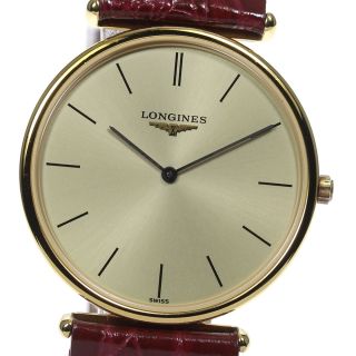 織り柄チェック ☆良品 ロンジン グランドクラシック L4.636.2 メンズ