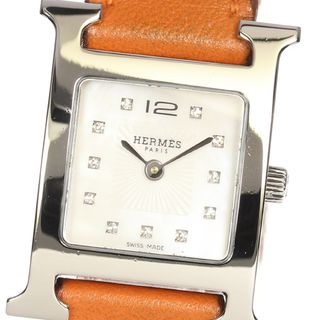 エルメス(Hermes)の☆良品★内箱・保証書付き【HERMES】エルメス Hウォッチ ミニ 11Pダイヤ HH1.210 クォーツ レディース【ev20】(腕時計)