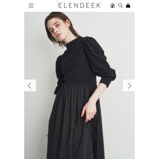 値下げ！ELENDEEK エレンディーク ネップスイッチコンビロングワンピース