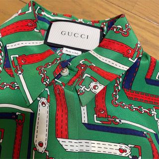 グッチ(Gucci)の※LeaH様専用おまとめ2点※GUCCI緑白赤紺ベルト柄＋赤地紺ゴールド花柄(シャツ/ブラウス(長袖/七分))