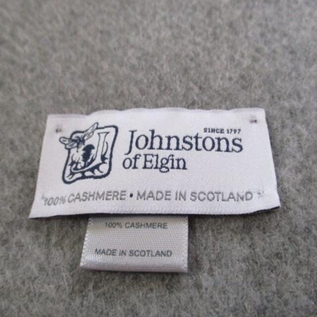 Johnstons(ジョンストンズ)のジョンストンズ カシミア100% マフラー グレー スコットランド製 美品 レディースのファッション小物(マフラー/ショール)の商品写真