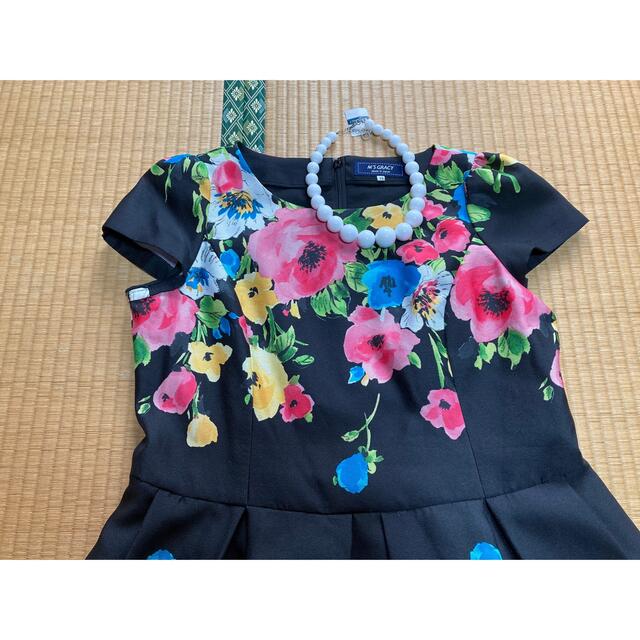 M'S GRACY - ☆エムズグレイシー ・ワンピース☆黒お花柄42〜44