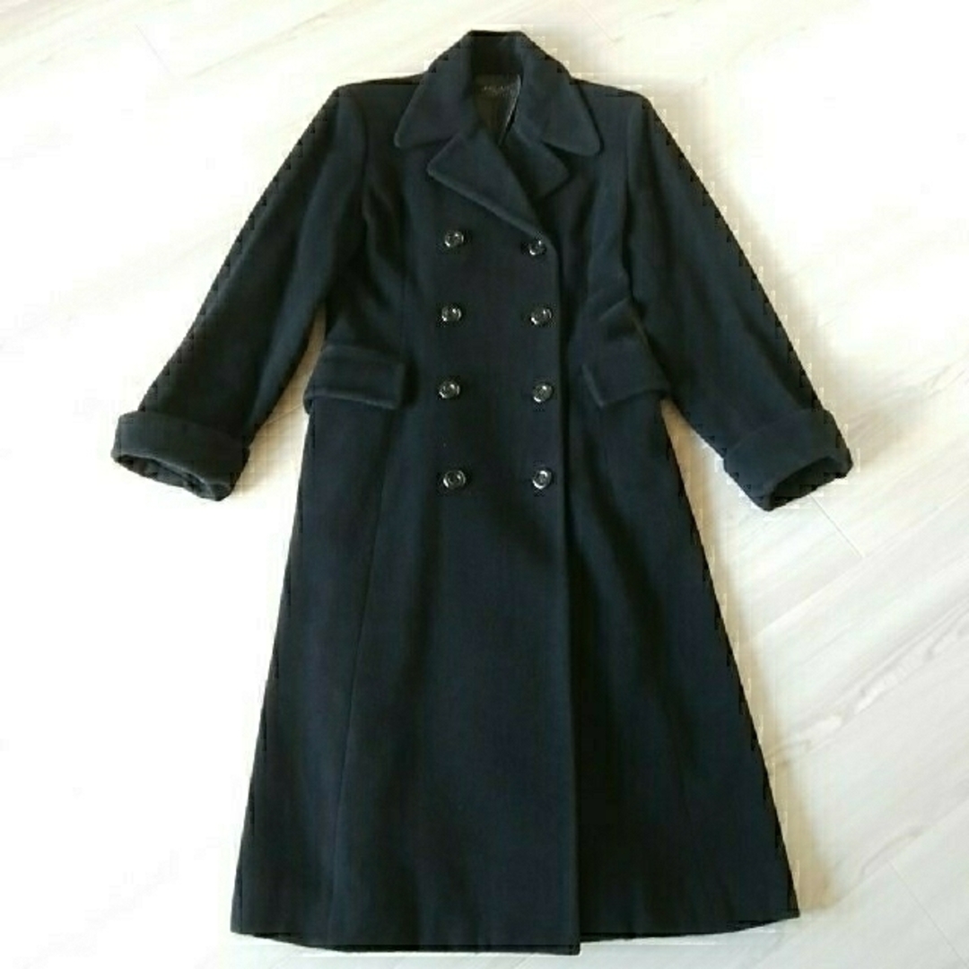 ◇日本製 9号 アンゴラ100% 黒 ロングコートの通販 by サラ｜ラクマ