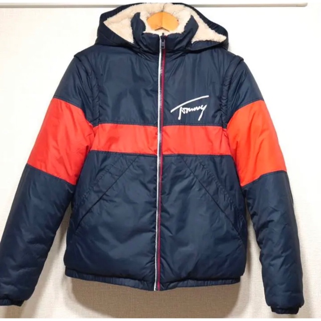 TOMMY HILFIGER(トミーヒルフィガー)のTOMMYGEANS ボア　フリース　リバーシブル　フード袖取り外し　美品　古着 メンズのジャケット/アウター(ブルゾン)の商品写真