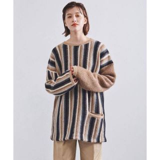 ビューティアンドユースユナイテッドアローズ(BEAUTY&YOUTH UNITED ARROWS)の【最終お値下げ】INSCRIRE（アンスクリア)ストライプ ニット(ニット/セーター)