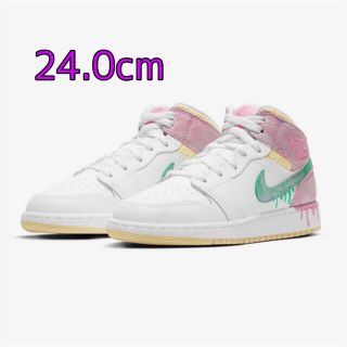 ナイキ(NIKE)のNIKE GS AIR JORDAN 1 MID "PAINT DRIP"(スニーカー)