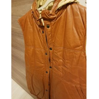 コムデギャルソン(COMME des GARCONS)の【VINTAGE】レザーベスト　本革　ジャケット 茶　古着 キムタク(ダウンベスト)