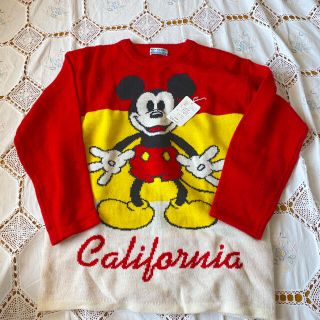 【90s】Disney タグ付き カバーオール ミッキー柄 刺繍ロゴ ビンテージ