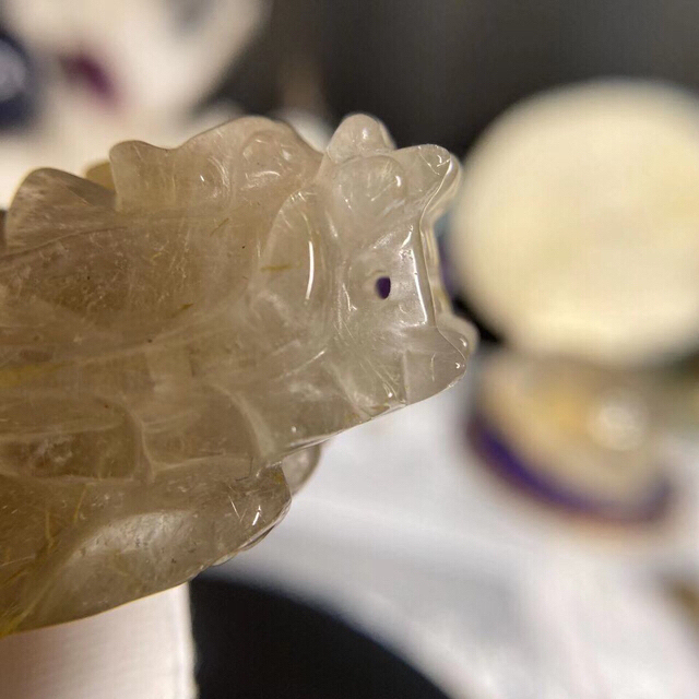 Tomo様|専用🍀☆本物!ゴールド ルチル 龍亀 彫り物 開運 風水 縁起物