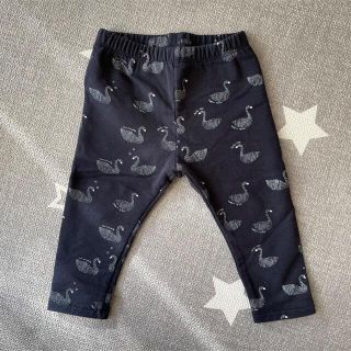 ザラキッズ(ZARA KIDS)のZARA BABY ザラベイビー　裏起毛　レギンス　ネイビー　スワン　白鳥(パンツ)