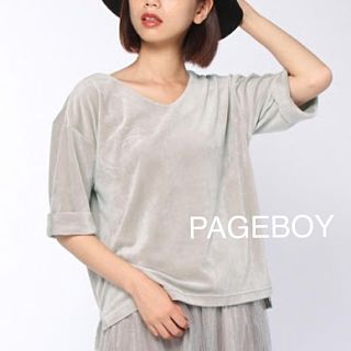 ページボーイ(PAGEBOY)のベロアVネックトップス(カットソー(長袖/七分))