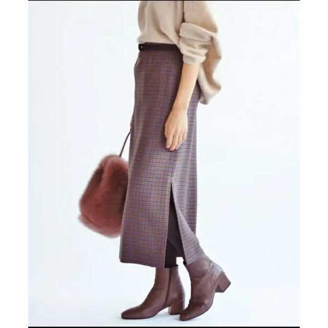 IENA(イエナ)のろでぃーlove様専用　イエナ IENA  スカート　ウールチェック　40 レディースのスカート(ロングスカート)の商品写真