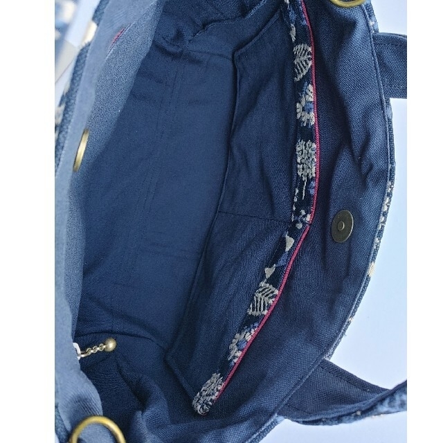 mina perhonen(ミナペルホネン)の点と線模様製作所　yasou　2wayパニーニ風 刺繍生地 ハンドメイドのファッション小物(バッグ)の商品写真
