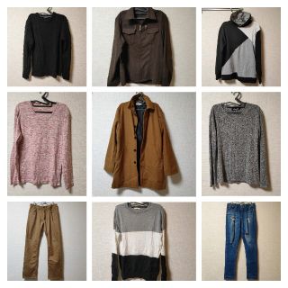 メンズ服 まとめ売り 9点セット デニム ニット コート ジャケット ロンT(その他)