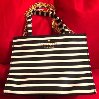 ケイトスペードニューヨーク(kate spade new york)の【最終価格】kate spade ショルダー バッグ チェーン ボーダー 黒白 (ショルダーバッグ)