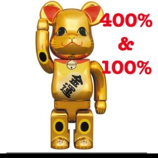 メディコムトイ(MEDICOM TOY)のBE@RBRICK 招き猫 金運 金メッキ 参 100％400%(その他)