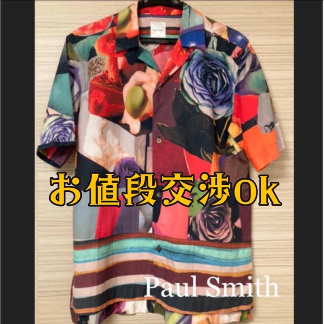 人気商品 Paul Smith ROSE COLLAGE PRINT SHIRT