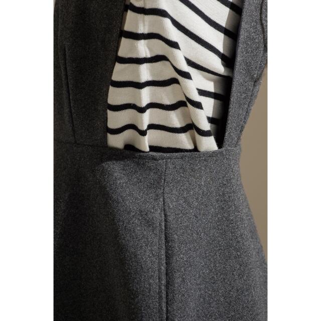 VICKY(ビッキー)の今季2021AW VICKY メルトンジャンパースカート　グレー　美品 レディースのワンピース(ひざ丈ワンピース)の商品写真