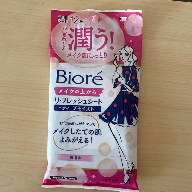 Biore(ビオレ)のビオレ　メイクの上からリフレッシュシート化粧水　12枚 コスメ/美容のスキンケア/基礎化粧品(化粧水/ローション)の商品写真