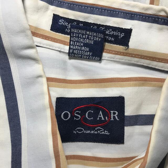 ART VINTAGE(アートヴィンテージ)の【希少デザイン】OSCAR 半袖シャツ ストライプ 輸入古着 ヴィンテージ  メンズのトップス(シャツ)の商品写真