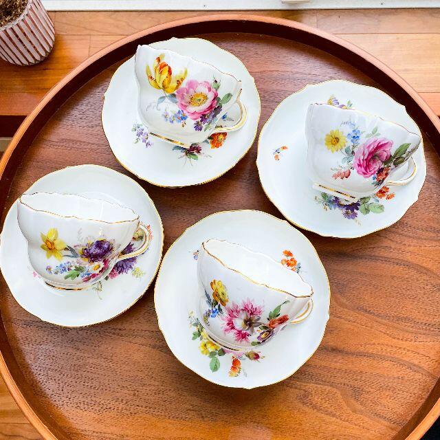 安い割引 昆虫 6つ花 マイセン 金彩 - MEISSEN コーヒーカップ