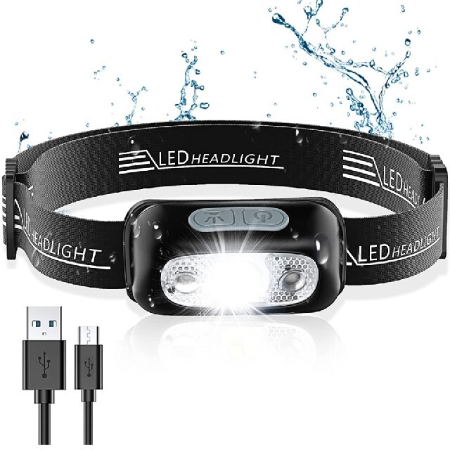 ヘッドライト 防災 キャンプ 釣り アウトドア  USB充電【送料無料】 スポーツ/アウトドアのアウトドア(ライト/ランタン)の商品写真
