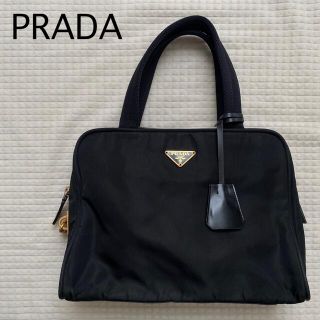 PRADA プラダ　ナイロン　ハンドバッグ　ブラック　黒　ゴールド　鍵モチーフ