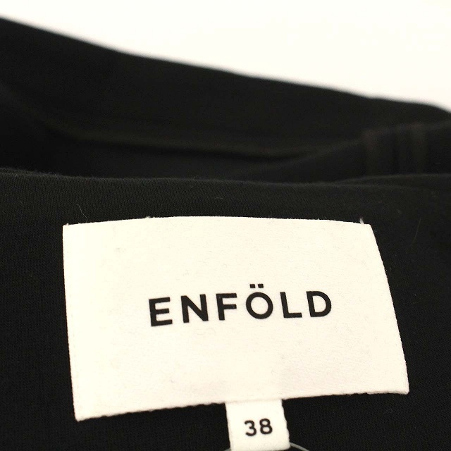 ENFOLD(エンフォルド)のエンフォルド ENFOLD  ボンディング  フード ロングコート 38 黒 レディースのジャケット/アウター(その他)の商品写真