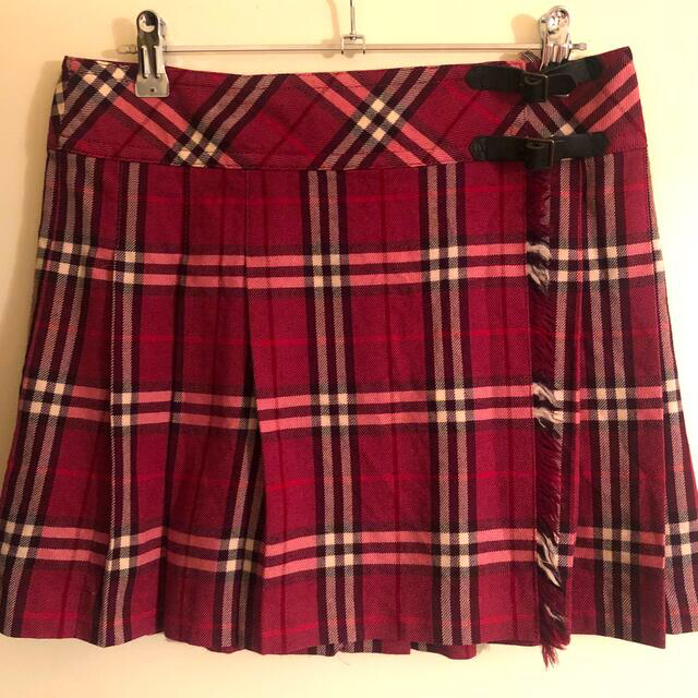 【最終価格】バーバリー ミニスカート 巻きスカート チェック 赤 茶 白 ピンク