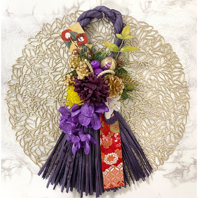 迎春♡豪華オシャレモダンしめ飾り(アーテフィシャルフラワー ... ご準備まだの方!!迎春♡オシャレモダンしめ飾り(アーティフィシャルフラワー)