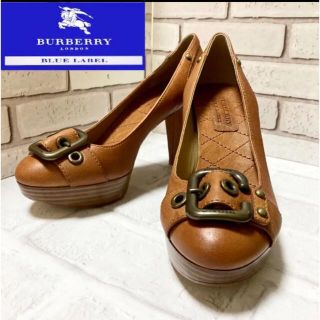 バーバリーブルーレーベル(BURBERRY BLUE LABEL)の【美品！本革！人気ブランド！】バーバリーブルーレーベル  レザーパンプス！(ハイヒール/パンプス)