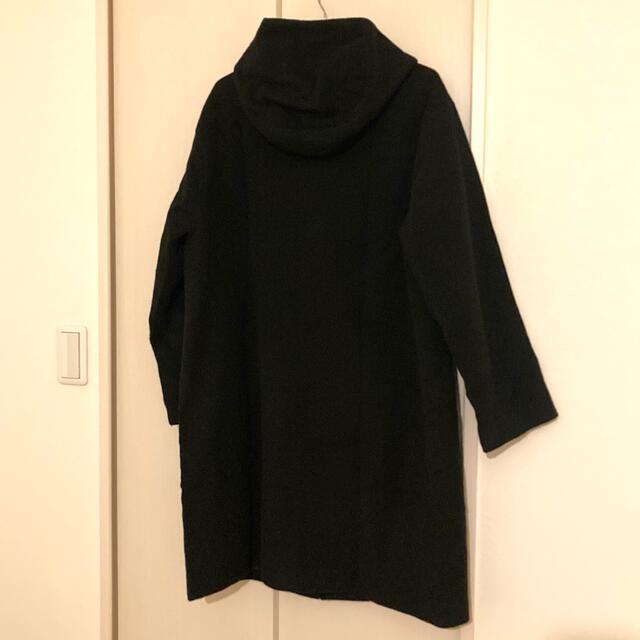 UNIQLO(ユニクロ)のフード付き　混毛コート　黒 XL レディースのジャケット/アウター(ロングコート)の商品写真