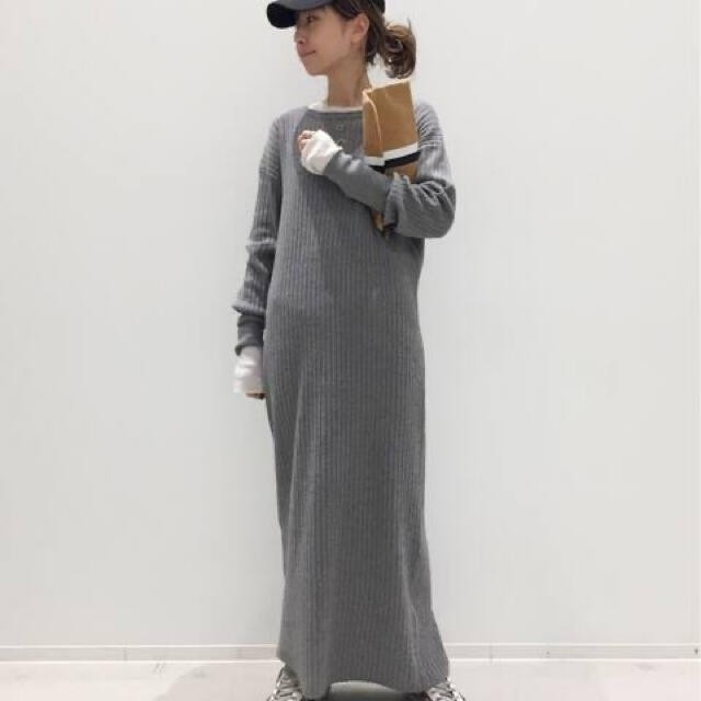 アパルトモン　Rib Knit ワンピース　グレーL'Appartement