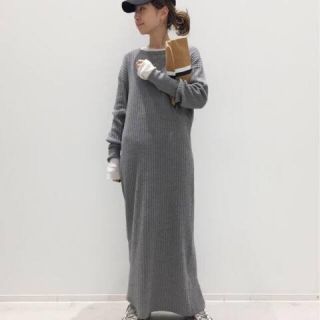 アパルトモンドゥーズィエムクラス(L'Appartement DEUXIEME CLASSE)のアパルトモン　Rib Knit ワンピース　グレーL'Appartement(ロングワンピース/マキシワンピース)