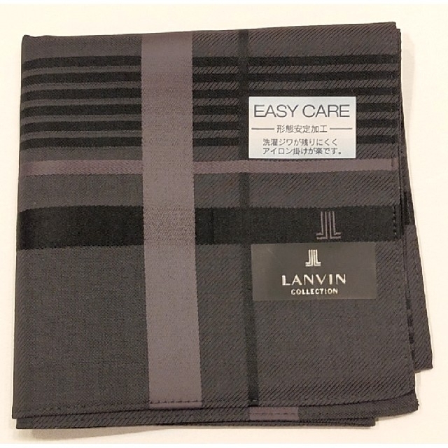 LANVIN COLLECTION(ランバンコレクション)の⑤新品　ランバンコレクション　ハンカチ　形態安定加工　2枚　日本製　メンズ メンズのファッション小物(ハンカチ/ポケットチーフ)の商品写真