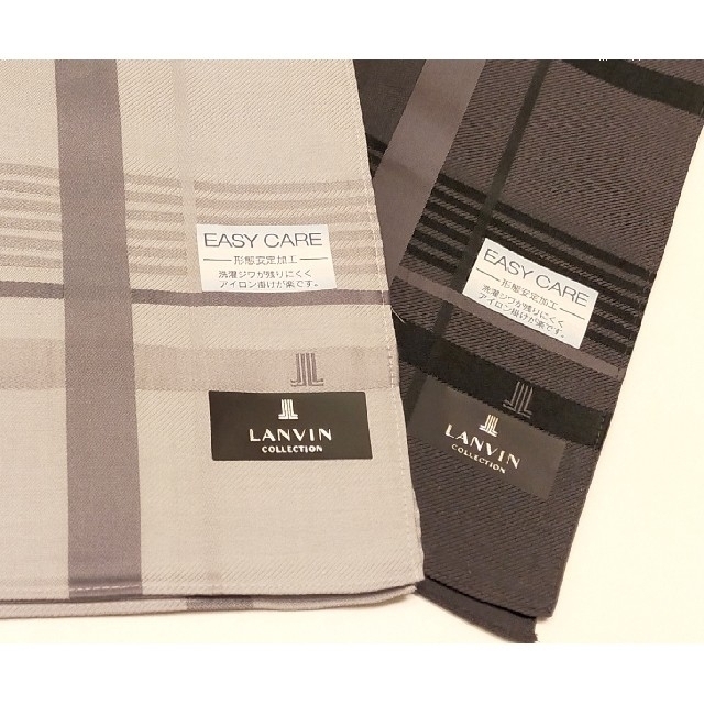 LANVIN COLLECTION(ランバンコレクション)の⑤新品　ランバンコレクション　ハンカチ　形態安定加工　2枚　日本製　メンズ メンズのファッション小物(ハンカチ/ポケットチーフ)の商品写真