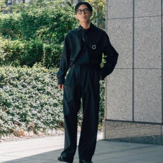 コモリ(COMOLI)のstein OVERSIZED JUMP SUIT 21aw BLACK XS(サロペット/オーバーオール)