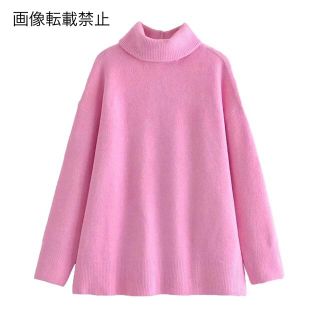 ザラ(ZARA)の🎄12月新作🎅7123◆pink ピンク タートルネック ニット セーター(ニット/セーター)