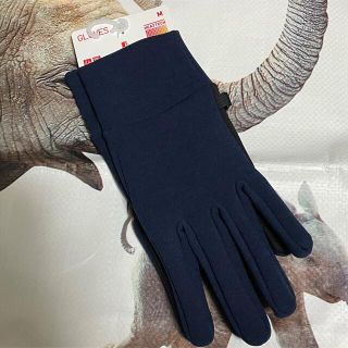 ユニクロ(UNIQLO)のヒートテックストレッチグローブ ブルー  M サイズ BLUE (手袋)