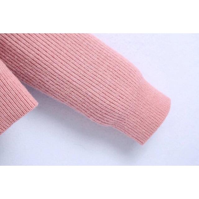 ZARA(ザラ)の🎄12月新作🎅7127◆pink ピンク 刺繍 ニットカーディガン レディースのトップス(カーディガン)の商品写真