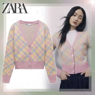 ザラ(ZARA)のアーガイル柄ニットカーディガン　ZARA(カーディガン)