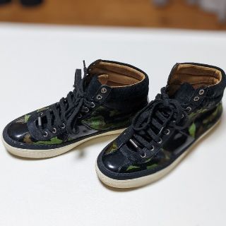 ジミーチュウ(JIMMY CHOO)の最高級 JIMMY CHOO ハラコ×レザー スニーカー 41 カモフラ(スニーカー)